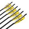 SHARROW 6/12 Pcs Archery Carbon Arrows 500 Spine Practice Hunting Arrows 28/30/31 Inch with 4 Turkey Feather 100 Grain Removable Field Tips for Compound and Recurve Bow (28 inch, Yellow, 6) view 3