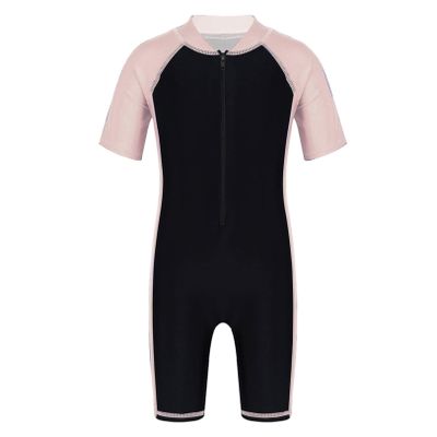 vastwit One Piece Swimsuit for Kids Boys Girls UV Protection Surfing Suit Beach Swimwear Rash Guard Pink&Black 4 Years