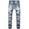 Maiyifu-GJ Men's Ripped Slim Tapered Leg Jeans Knee Holes Ankle Zipper Denim Pencil Pants Skinny Destroyed Jean Trousers (Light Blue,30) view 3