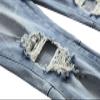 Maiyifu-GJ Men's Ripped Slim Tapered Leg Jeans Knee Holes Ankle Zipper Denim Pencil Pants Skinny Destroyed Jean Trousers (Light Blue,30) view 4