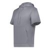 Augusta Sportswear Mens Wicking Fleece Short Sleeve Hoodie  Lightweight Athletic Hoodie With Pouch Pocket WS Graphite view 1