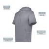 Augusta Sportswear Mens Wicking Fleece Short Sleeve Hoodie  Lightweight Athletic Hoodie With Pouch Pocket WS Graphite view 3