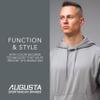 Augusta Sportswear Mens Wicking Fleece Short Sleeve Hoodie  Lightweight Athletic Hoodie With Pouch Pocket WS Graphite view 4