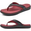 KuaiLu Mens Leather Sport Flip Flops Comfort Orthotic Thong Sandals with Plantar Fasciitis Arch Support for Outdoor Summer view 1