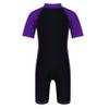 vastwit One Piece Swimsuit for Kids Boys Girls UV Protection Surfing Suit Beach Swimwear Rash Guard Purple&Black 14 Years view 2