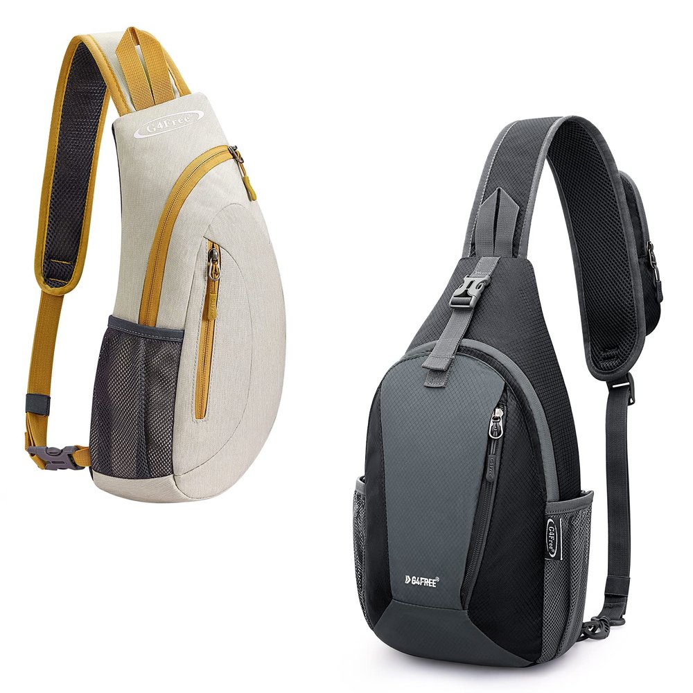 G4Free Small Chest Bag Sling Backpack + RFID Sling Crossbody Shoulder Backpack Men Women Hiking Outdoor