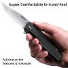 MEIBAIJIA Pocket Knife D2 Blade Folding Knife with G10 Handle, Liner Lock, Pocket Clip, Smooth Flipping Action EDC Knife with Ball Bearing for Hiking Camping Outdoor view 3