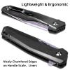 MEIBAIJIA Pocket Knife D2 Blade Folding Knife with G10 Handle, Liner Lock, Pocket Clip, Smooth Flipping Action EDC Knife with Ball Bearing for Hiking Camping Outdoor view 4