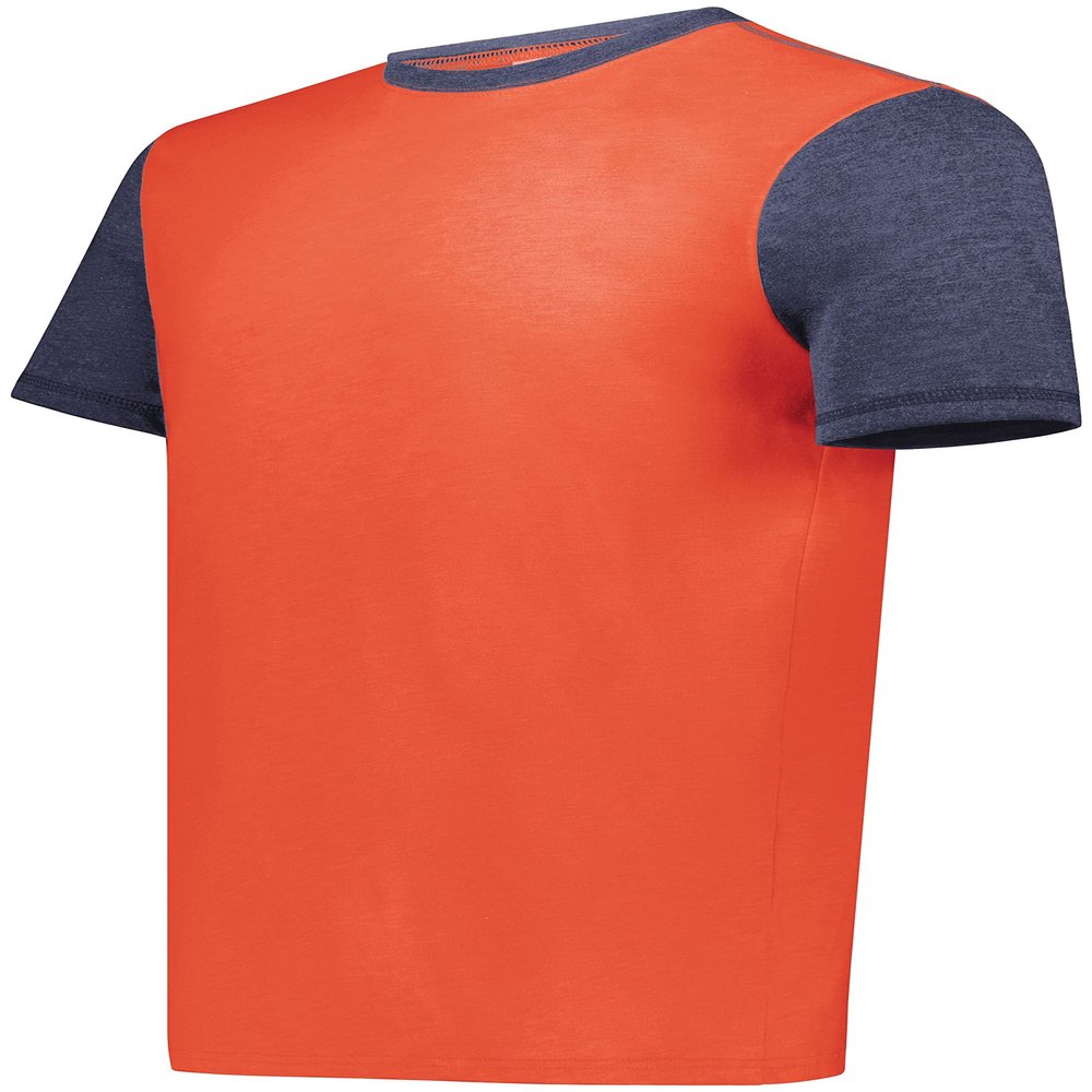 Youth Gameday Vintage Ringer Tee Orange Heather/Navy Heather L