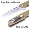 MEIBAIJIA Pocket Knife D2 Blade Folding Knife with G10 Handle, Smooth Flipping Action EDC Knife with Ball Bearing for Hiking Camping Outdoor, Gifts for Men view 2