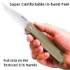 MEIBAIJIA Pocket Knife D2 Blade Folding Knife with G10 Handle, Smooth Flipping Action EDC Knife with Ball Bearing for Hiking Camping Outdoor, Gifts for Men view 3