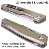 MEIBAIJIA Pocket Knife D2 Blade Folding Knife with G10 Handle, Smooth Flipping Action EDC Knife with Ball Bearing for Hiking Camping Outdoor, Gifts for Men view 4