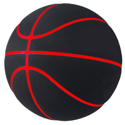 Standard 5/6/7 Basketball, Non-Slip And Wear-Resistant Microfiber Suede, No Logo Ball, Suitable for Indoor And Outdoor Training And Competition, Suitable As A Signature, Gift,Red edge,No. 5