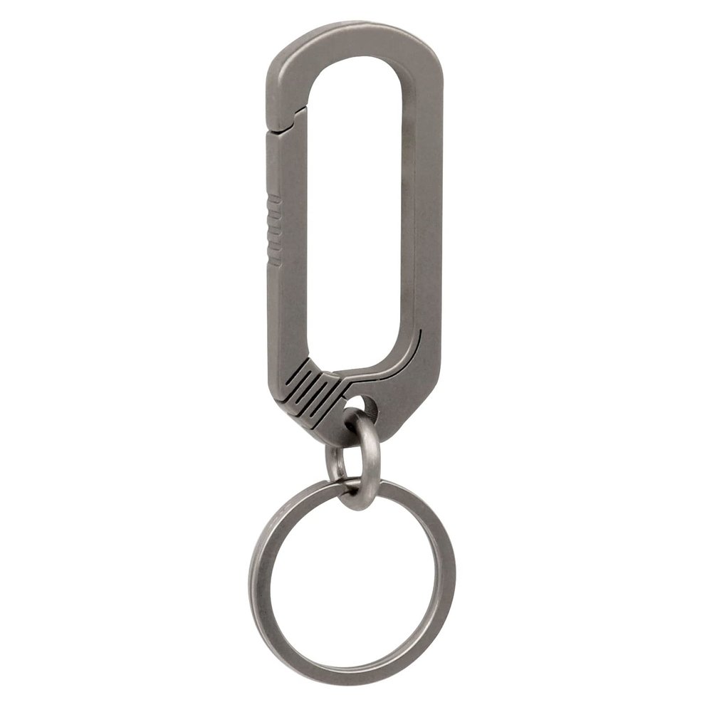Green Beret Tactical Titanium Keychain For Dad Heavy Duty Quick Release Spring Snap Link Hook with Key Ring, EDC Keychain Clip for Him