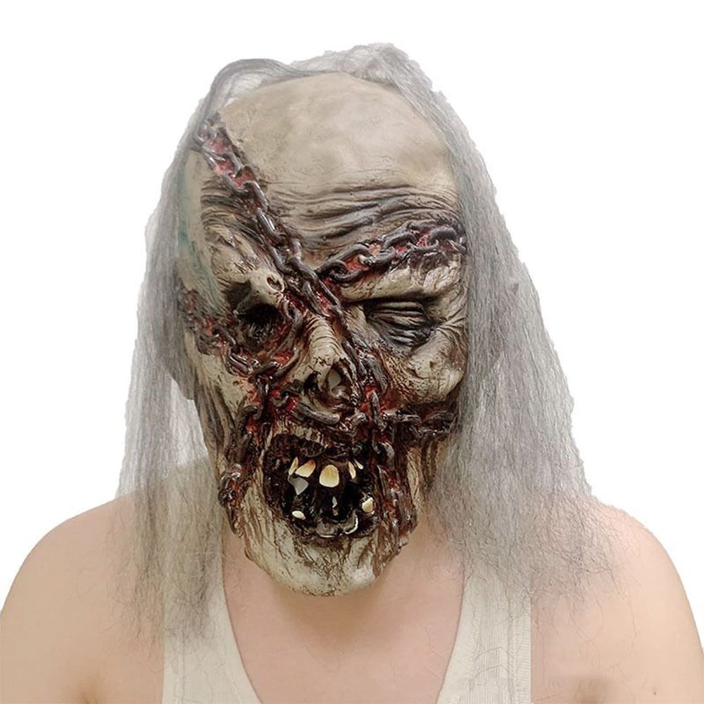 haozaikeji Halloween Scary Mask Creepy Clown Head Mask Horror Zombie Face Mask Gory Devil Death Ghost Mask Party Costume Headwear