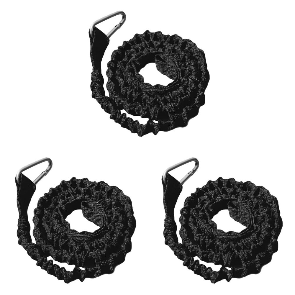 BESPORTBLE 3pcs Elastic Rope Boat Paddle Leash Kayak Canoe Safety Lanyard Carabiner
