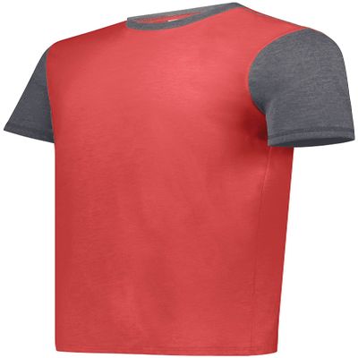 Youth Gameday Vintage Ringer Tee Scarlet Heather/Carbon Heather XL