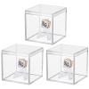 3 Pack Championship Ring Display Case Clear Acrylic Display Case Mini Football Baseball Softball Ring Holder Display Box Single Stand 1 Slot Ring Hole Storage Box Gift for Sports Fans, 2.16 Inch view 1