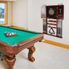 GSE Games & Sports Expert 10 Billiard Pool Cue Rack & Dart Board Cabinet Combination, Wall Mounted Billiard Pool Cue Rack Only, Dartboard Cabinet Only with Dart Scoreboard (Mahogany) view 2