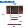 GSE Games & Sports Expert 10 Billiard Pool Cue Rack & Dart Board Cabinet Combination, Wall Mounted Billiard Pool Cue Rack Only, Dartboard Cabinet Only with Dart Scoreboard (Mahogany) view 3