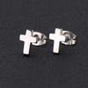Cross Stud Earrings Black Silver Gold Stainless Steel Tiny Cross Earrings Set for Women and Men-3Pairs Stud view 3