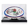 Exclusive Memorabilia Martin Johnson and Jonny Wilkinson Signed England Rugby Ball. Display Case view 1
