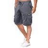 QWENTMTNTY Men's Stretch Twill Cargo Shorts Relaxed Fit Embroidered Flat-Front Shorts Casual Summer 9" Outdoor Work Shorts