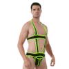 Linjinx Men's Underwear Jockstrap Bulge Pouch Jumpsuits One-Piece Catsuit Lingerie Gay Bodysuits Green X-Large view 3