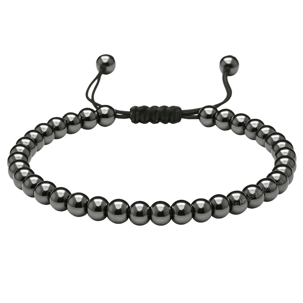 Amazing Gemstone Hematite Anklet Ankle Bracelet for Women - Adjustable Stone Anklets for Everyday Wear, Elegant Gift Jewelry for Mom, Sister or Friend