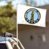 AGAS 12x16 inch US Army National Guard Military Car Flag - Attached to 17 inch White Plastic Flex Pole- Single Sided Print on Polyester Fabric- Stitched Edges- with a Window Plastic Clip- Tear and Water Resistant- Perfect for displaying on your Car.  view 2