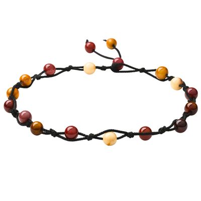 Amazing Gemstone Mookaite Anklet Ankle Bracelets for Women - Waterproof Beaded Healing Crystal Anklets, Plus Size Chakra Gemstone Bead Anklet (Stretchy Adjustable - Hand Knotted)