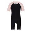 Alvivi Kids Baby Boy Girls Short Sleeve Shorty Swimming Suit UV Sun Protective Zipper One Piece Swimsuit Pink&Black 6 Years view 1