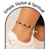 Amazing Gemstone Howlite Anklet Ankle Bracelets for Women - Waterproof Beaded Healing Crystal Anklets, Plus Size Chakra Gemstone Bead Anklet (Stretchy Adjustable - Hand Knotted) view 4