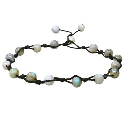 Labradorite Anklet Ankle Bracelets for Women, Adjustable Knotted