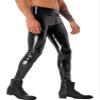 YONGHS Men's Faux Leather Pants Punk 80's Rock Leggings Trousers Tight Gothic Motorcycle Biker Pants Black C Medium view 2