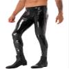YONGHS Men's Faux Leather Pants Punk 80's Rock Leggings Trousers Tight Gothic Motorcycle Biker Pants Black C Medium view 4