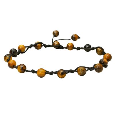 Amazing Gemstone Tigers Eye Anklet Ankle Bracelets for Women - Waterproof Beaded Healing Crystal Anklets, Plus Size Chakra Gemstone Bead Anklet (Stretchy Adjustable - Hand Knotted)