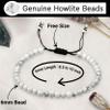 Amazing Gemstone Howlite Anklet Ankle Bracelets for Women - Waterproof Beaded Healing Crystal Anklets, Plus Size Chakra Gemstone Bead Anklet (Stretchy Adjustable - Plain) view 3