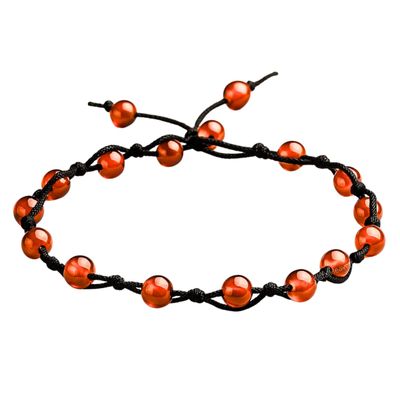 Amazing Gemstone Carnelian Anklet Ankle Bracelets for Women - Waterproof Beaded Healing Crystal Anklets, Plus Size Chakra Gemstone Bead Anklet (Stretchy Adjustable - Hand Knotted)