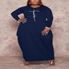 Fooullaide Women's Plus Size Maxi Dress Faith Print Loose Oversize Long Sleeve Baggy Tshirt Casual Tunic Dresses with Pocket view 4