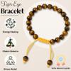 Amazing Gemstone Tiger Eye Bracelet for Women Men's Gifts - Protection Healing Crystal Bracelet - 8mm Gemstone Beaded Adjustable Bracelet view 3