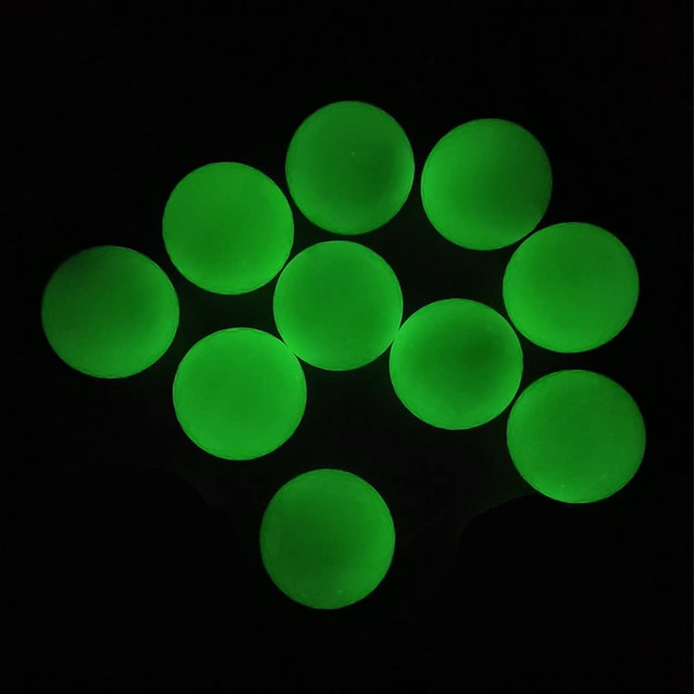Aolowewin 10x Glow in The Dark Golf Balls, Fluorescent Luminous Balls, Night Practice Golf Ball, Inner no LED, Light Up for 20-30 Minutes, Recharge by UV Flashlight (10)