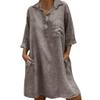 Casual Dress for Women Loose Solid Color Button Shirt Dress Plus Size 3/4 Sleeve Pocket Dresses XL-5XL view 1