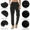 Men's Lightweight Quick Dry Hiking Running Pants Outdoor Sports Breathable Zipper Pockets Athletic Work Pants Black M view 3