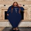 AIIYYQB Women's Casual Loose Plus Size Maxi Dress Faith Print Long Sleeve Baggy Long T-Shirt Tunic Dress with Pockets view 4