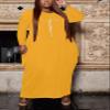 AIIYYQB Women's Casual Loose Plus Size Maxi Dress Faith Print Long Sleeve Baggy Long T-Shirt Tunic Dress with Pockets view 2