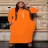 AIIYYQB Women's Casual Loose Plus Size Maxi Dress Faith Print Long Sleeve Baggy Summer Long T-Shirt Tunic Dress with Pockets view 2