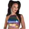 Womens Multicolor Festival Crop Top (Small/Medium) - 1 Pc. - Vibrant Design, Best Choice For Summer Music & Dance Parties view 1