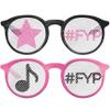 Black & Pink Internet Famous Metallic Printed Glasses - Standard Size - Adorable & Fun Design Perfect For Celebrations, Gatherings, and Social Media Moments - Pack Of 8 view 2