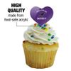 GRAPHICS & MORE Prairie View A&M Panthers Logo Heart Love Cupcake Picks Toppers Decoration Set of 6 view 3